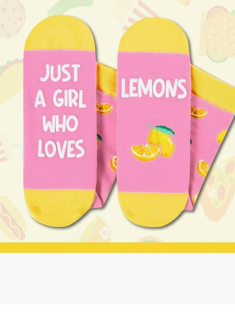 Lemon novelty socks just a girl who loves lemons with novelty gift box